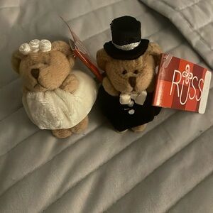 Vintage Russ Bride and Groom Gift Plush Toppers